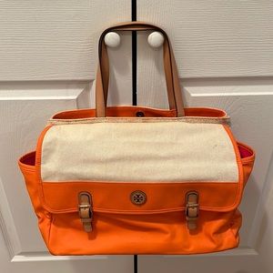 Tory Burch Canvas Beach Tote, Canvas + Orange